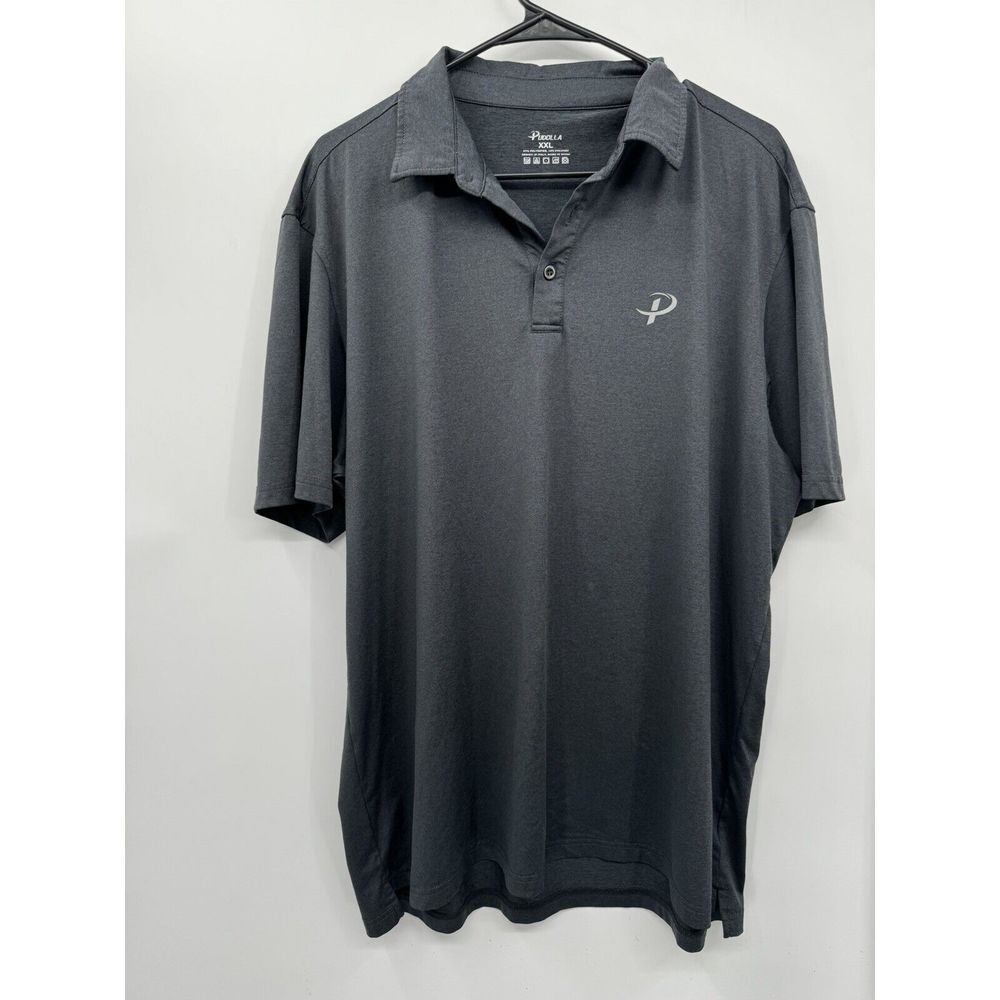 Pudolla XXL Polo Shirt Mens Charcoal Gray‎ Performance Stretch Short Sleeve Logo